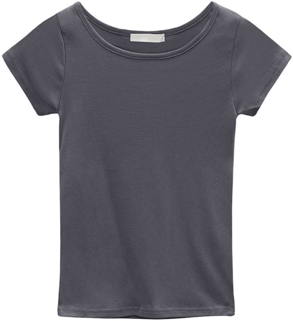 제이에이치스타일 여성용 슬림핏 유넥 반팔 티셔츠 PGROK786