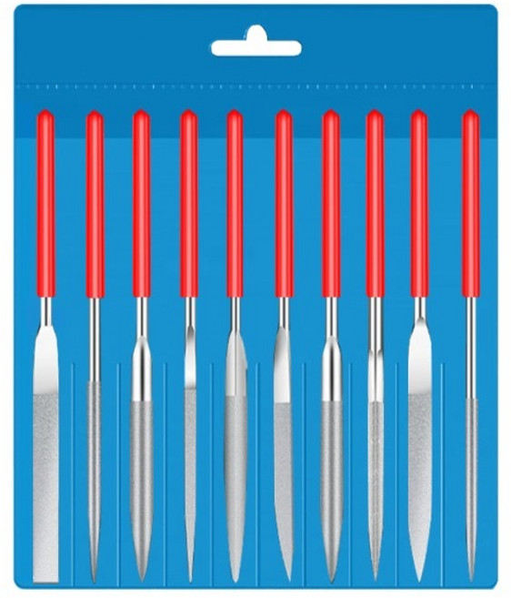 올커버 금속 유리 가공용 다이아몬드 정밀 줄 10종 세트 140mm, 1세트