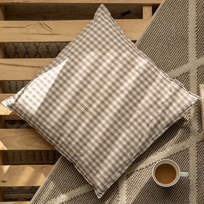 데코뷰 멜란체크 방석 커버, 베이지