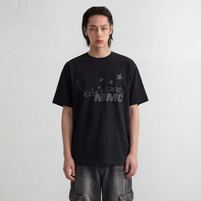 세인트페인 남녀공용 에어코튼 레터링 스타 반팔티