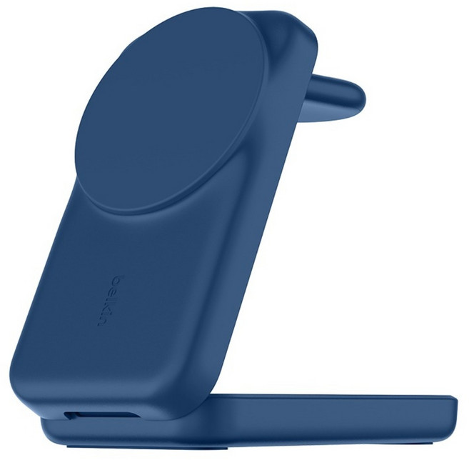 belkin 貝爾金 UltraCharge 25W 3合1折疊式磁吸充電器 方, 藍色, 1個