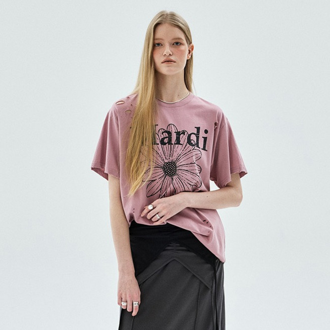 Mardi Mercredi 女款 FLOWERMARDI CRACKED DESTROYED TSHIRT