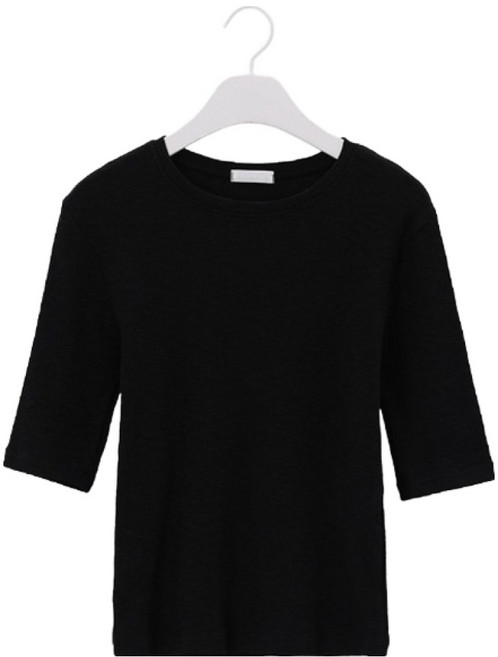 시크폭스 여성용 테이 모달 5부 슬림 골지 티셔츠 61TS1719