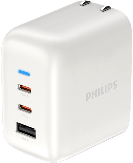 PHILIPS 飛利浦 70W 2C1A PD旅充充電器 DLP6547CW, 白色, 1個