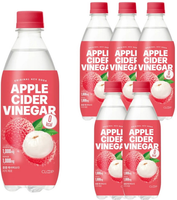 클룹 애사비 리치 제로 탄산음료, 6개, 500ml