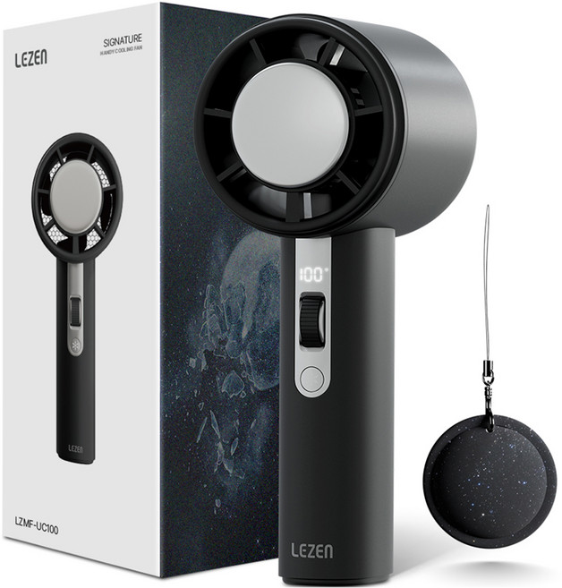 르젠 초경량 BLDC 펠티어 냉각 터보 핸디팬, 코스믹 블랙, LZMF-UC100