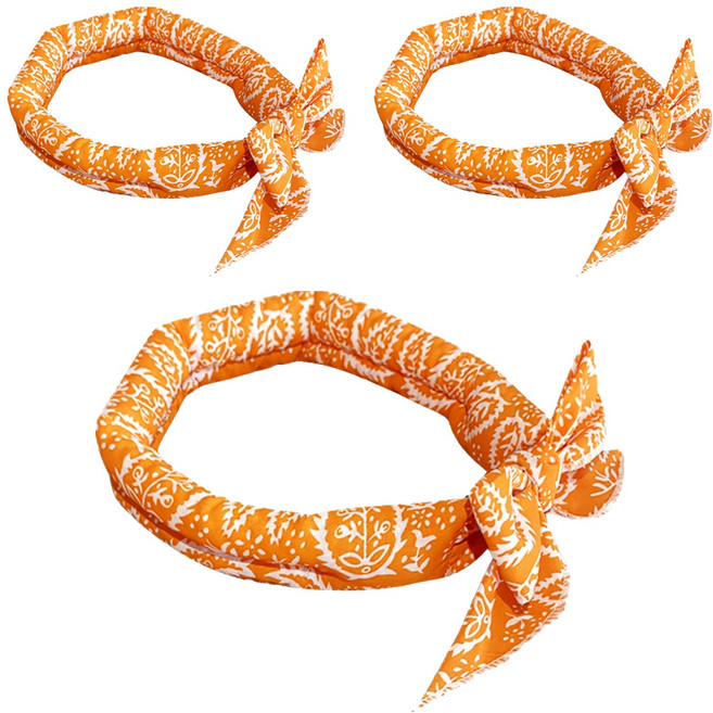 ROI라이프 스카프형 패션 아이스 목도리 넥쿨러, 오렌지리프, 3개