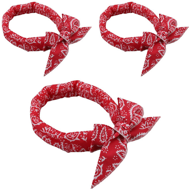 ROI라이프 스카프형 패션 아이스 목도리 넥쿨러, 레드리프, 3개