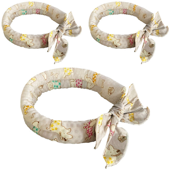 ROI라이프 스카프형 패션 아이스 목도리 넥쿨러, 연그레이강아지, 3개