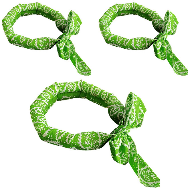 ROI라이프 스카프형 패션 아이스 목도리 넥쿨러, 그린리프, 3개