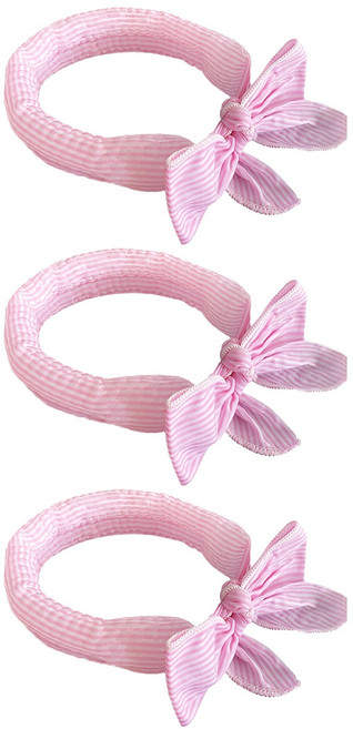 ROI라이프 스카프형 패션 아이스 목도리 넥쿨러, 핑크스트라이프, 3개