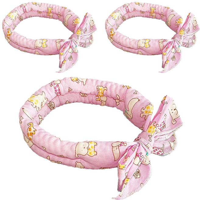 ROI라이프 스카프형 패션 아이스 목도리 넥쿨러, 핑크강아지, 3개