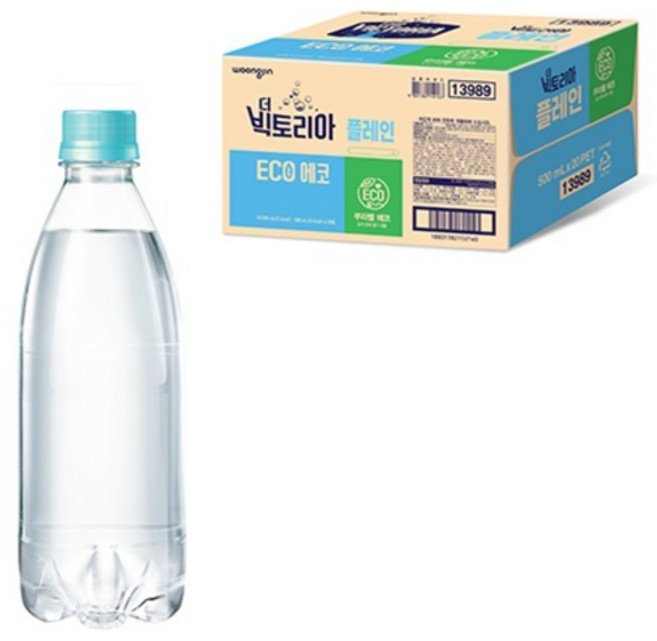 웅진빅토리아 플레인 탄산 무라벨, 500ml, 20개