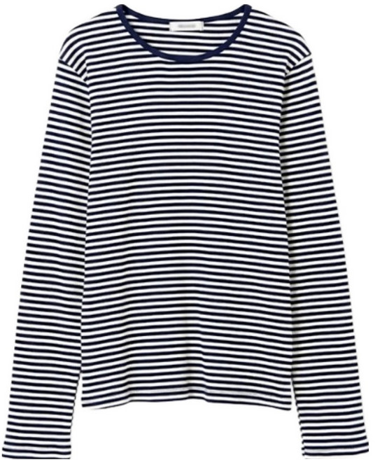 피핀 여성용 골지 단가라 긴팔티 112923