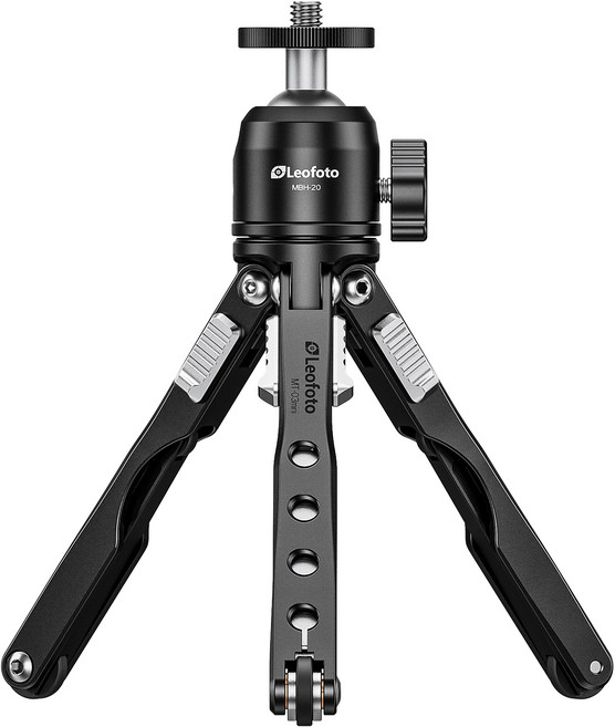 Leofoto 徠圖 公司貨 蜘蛛型迷你三腳架 黑色, 1個, MT-03mini + MBH-20