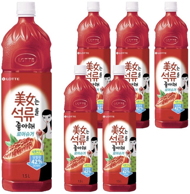 롯데칠성음료 미녀는 석류를 좋아해, 1.5L, 6개