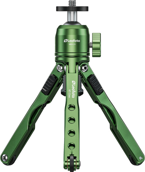 Leofoto 徠圖 公司貨 蜘蛛型迷你三腳架 綠色, 1個, MT-03mini + MBH-20