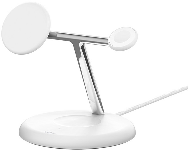 belkin 貝爾金 BoostCharge Pro 3合1 無線充電座 Qi2 15W Fast Charging 磁吸 36W Adapter 白色 WIZ023 2年保固