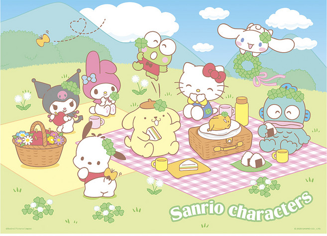 HUNDRED PICTURES 百耘圖 拼圖 HP0520-285 530 x 380mm, Sanrio characters 幸運草野餐, 1個, 520片