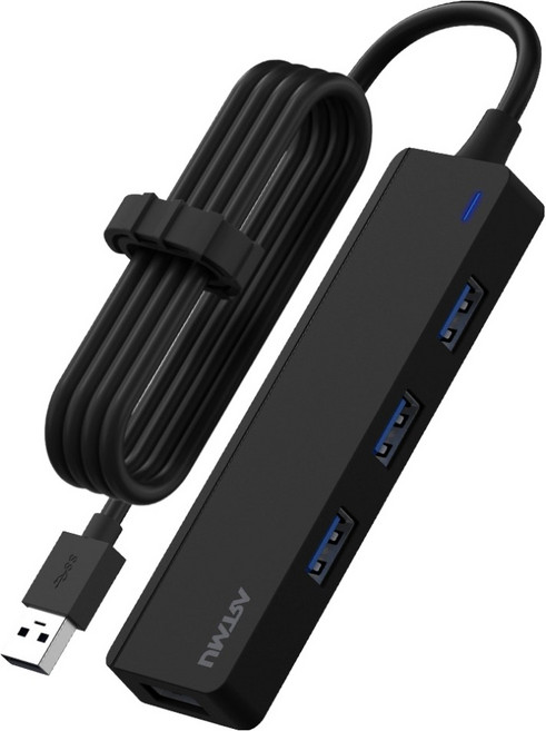 아트뮤 USB A타입 4포트 5Gbps 멀티 허브 1.5m BH110, 1개, 블랙
