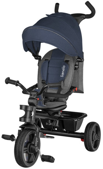 lionelo 手推幼兒童三輪車 HAARI 658845 色柄NV, 牛仔藍, 1個