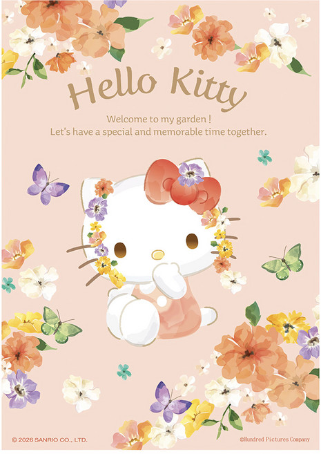 HUNDRED PICTURES 百耘圖 花漾系列拼圖 HP0108-306 257 x 182mm, Hello Kitty 暖紅澄花, 1個, 108片