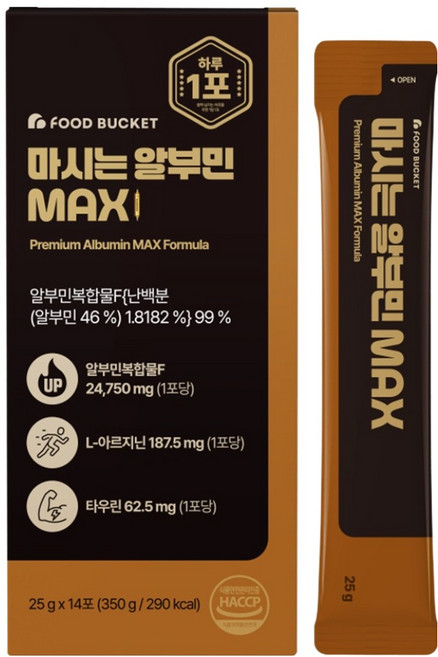 푸드버킷 마시는 알부민 MAX 14p, 350g, 1개