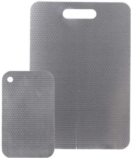 플라라 양면 주방 헥사곤 스텐 커팅보드 2종 세트, 1세트, 미니 + 대