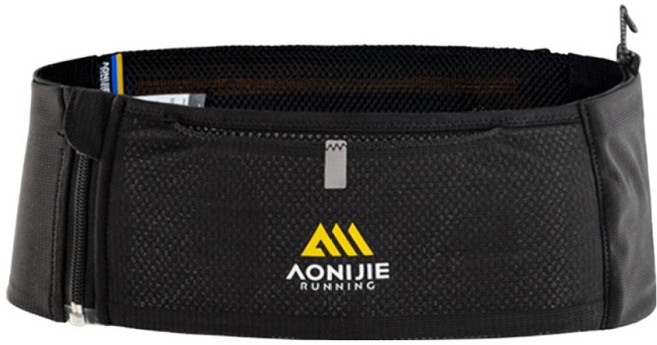 오니지 지퍼형 트레일 러닝 벨트 마라톤 프로 H22, 블랙, 1개