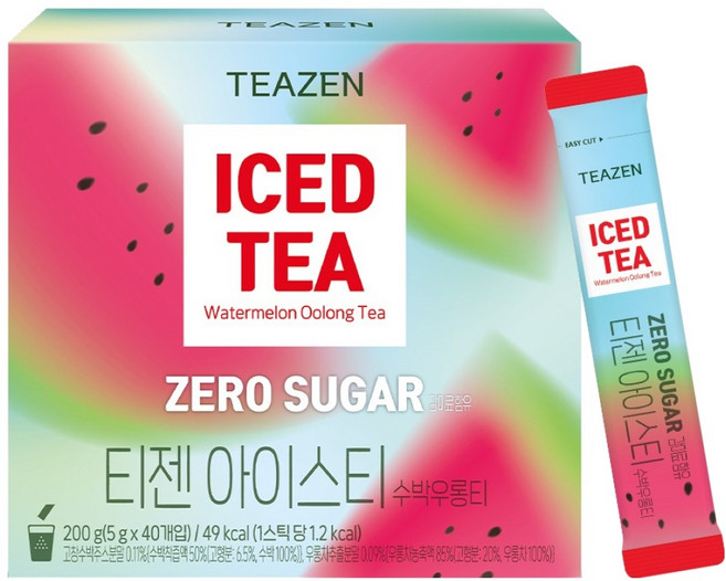 티젠 제로슈가 아이스티 수박우롱티, 5g, 1개, 40개입