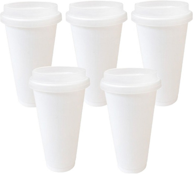 리빙홈 벤티 다회용 콜드컵 화이트 709ml, 5개, 1개입