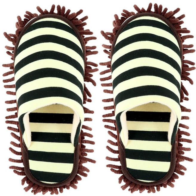 썬앤드림 모던한 스트라이프 거실 실내용 청소 슬리퍼 240~255, 브라운, 1개