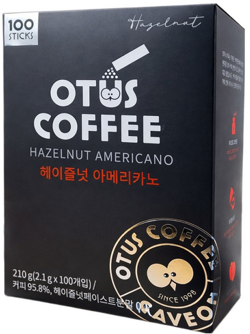 오투스커피 헤이즐넛 아메리카노, 100개입, 1개, 2.1g
