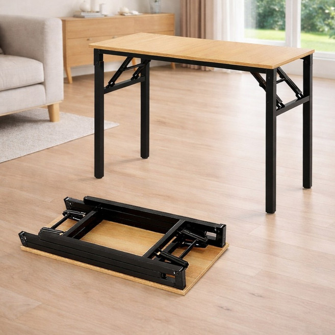 제이에스리빙 로와 접이식 테이블 RW-540-WF25402, 우드 블랙