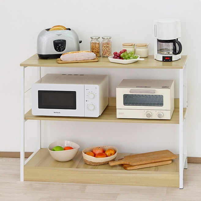 제이에스리빙 밀란 키친 테이블, 우드 화이트, 3단