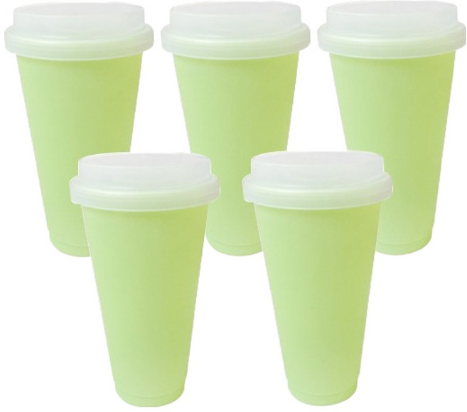 리빙홈 다회용 콜드컵 라임 709ml, 5개, 1개입