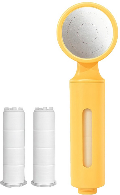 블레트 파스텔컬러 여행용 필터 샤워기 소형 + 필터 2p 세트, 파스텔 옐로우(샤워기), 1세트