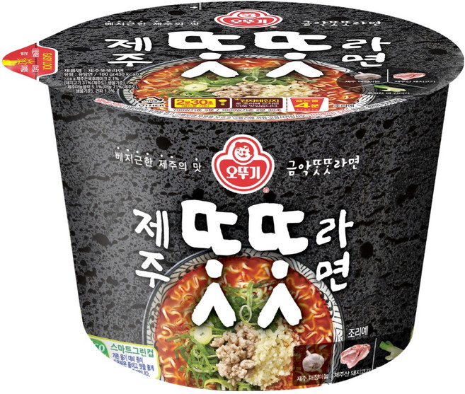 오뚜기 제주똣똣라면 용기 100g, 1개