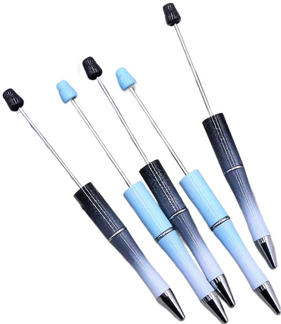 비단길 그라딘 꾸미기 비즈 볼펜 블랙 3p + 스카이 2p 세트, 블랙+스카이, 1세트