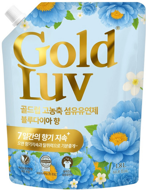 골드럽 고농축 섬유유연제 블루다이아 리필, 1.8L, 1개입, 1개
