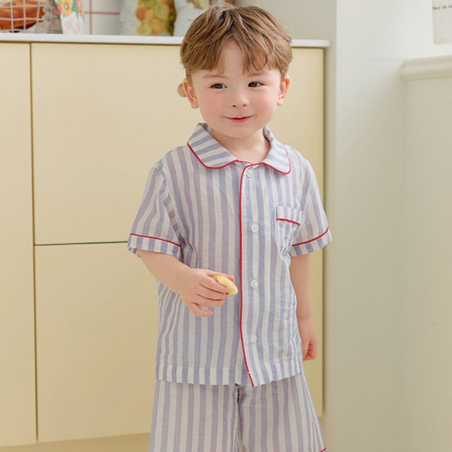 유니프랜드 모던ST 거즈 5부 잠옷 상하의 세트