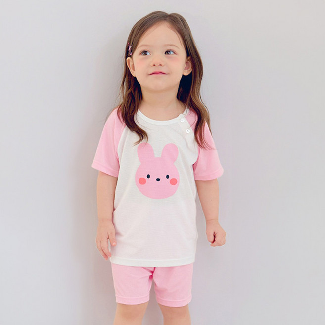 유니프랜드 래빗 쿨메쉬 5부 내의 상하의 세트