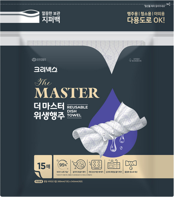 크리넥스 더 마스터 위생행주, 15개입, 1개