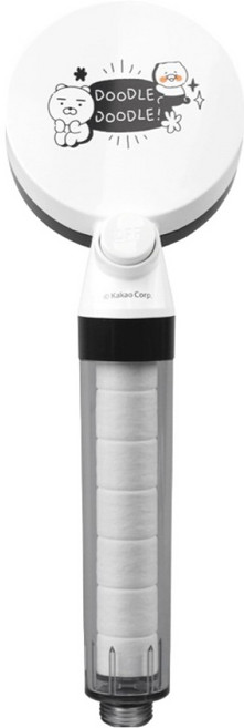 대림바스 카카오프렌즈 원터치 온오프 필터 샤워기, 화이트 DOODLE, 1개