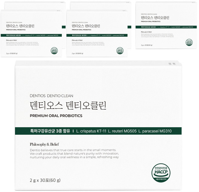 덴티오스 덴티오클린 구강유산균 30포, 6개