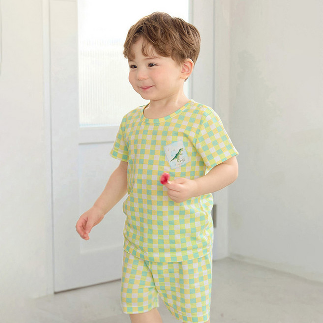 유니프랜드 그린디노 5부 내의 상하의 세트