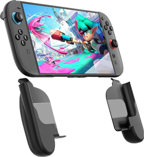 호후 닌텐도 스위치1세대 2세대 호환 조이콘 그립 케이스 핸들핏, 블랙, 1개