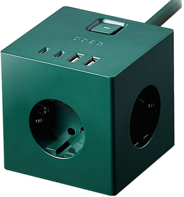 보코 큐브프로45 고용량 USB C타입 초고속충전 3구 큐브 멀티탭, 2m, 스타그린, 1개