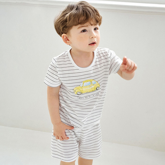 유니프랜드 옐로우 카 5부 내의 상하의 세트