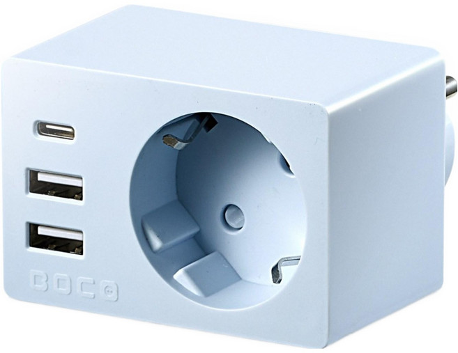 보코 미니원36 USB C타입 초고속 충전 PD36W 멀티탭 1구 BC-A116U36, 1개, 모닝스카이, 73mm